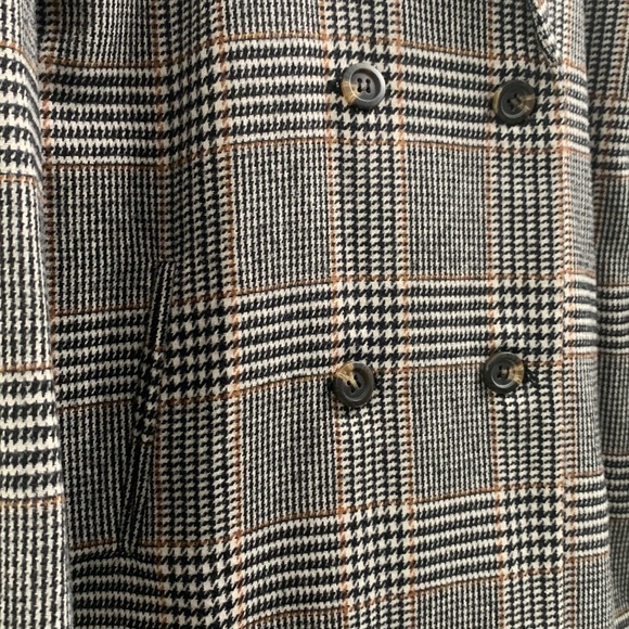 Forever 21 NWOT Plaid Double Breasted Wool-blend Long Coat size M - Picture 11 of 17